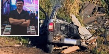 Acidente entre carro e caminhão tira a vida de jovem de 21 anos e deixa 4 feridos