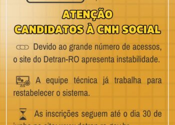 NOTA DO DETRAN: Inscrições para o programa CNH Social serão abertas nesta sexta-feira, 30, a partir da 10h