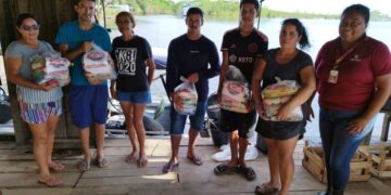 Em parceria com Grupo de Voluntários Ajudar, MPRO distribui 250 cestas básicas no Baixo Madeira