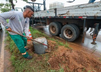 Após anos na escuridão, trecho da avendia Guaporé começa a receber sistema seguro de iluminação