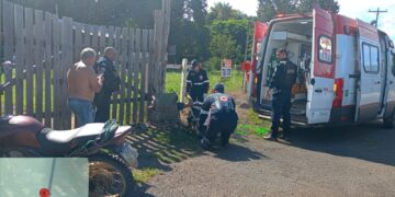No aceno de mão – Patrulha Rural apoia em acidente com motosserra