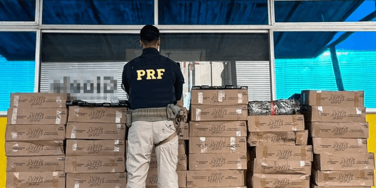 PRF apreende 780 kg de maconha em meio a mercadorias diversas