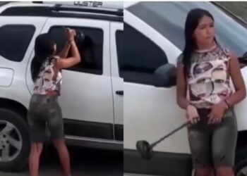“Novinha vigária” faz a limpa em carro com desentupidor de vaso sanitário; VEJA O VÍDEO