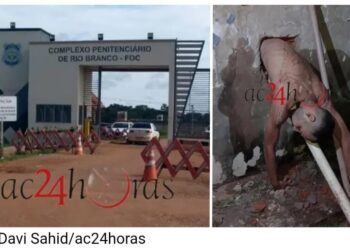 Detento tenta fugir por buraco na parede e fica entalado no presídio FOC