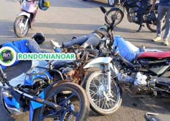 Acidente entre duas motos deixa três feridos no bairro Lagoa, em Porto Velho