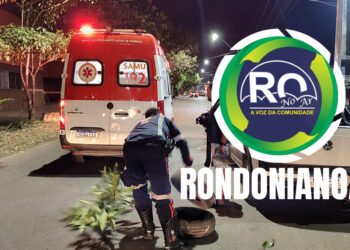 Acidente entre moto e carro deixa vítima com possível fratura em Porto Velho