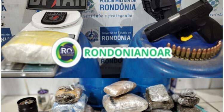 BPTAR: Três suspeitos foram presos com droga é arma roubada de policial