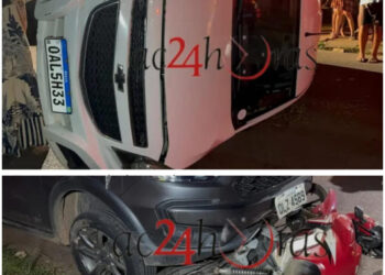 Motorista fica ferido após capotamento de veículo no bairro Manoel Julião