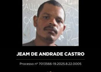 PROCURA-SE:  JEAM DE ANDRADE CASTRO você pode contribuir na localização e detenção do suspeito.