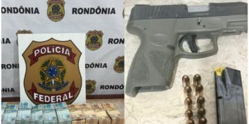 PF apreende R$ 600 mil e prende suspeito por porte ilegal de arma de fogo em Rondônia