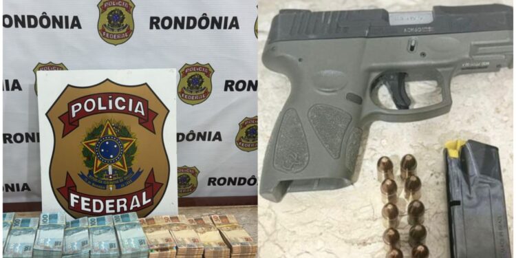 PF apreende R$ 600 mil e prende suspeito por porte ilegal de arma de fogo em Rondônia