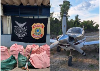 PF, em ação conjunta, apreende aeronave com cerca de meia tonelada de droga em área de mata fechada em Machadinho d’Oeste/RO