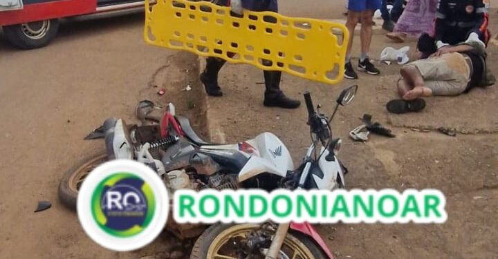 Colisão entre duas motocicletas deixa três vítima feridas