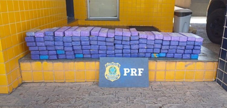 PRF apreende cerca de 120 kg de maconha e prende dois homens na BR-262, em Bom Despacho/MG