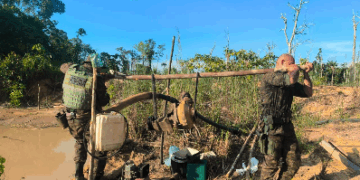 OPERAÇÃO PROTETOR DOS BIOMAS DESMONTA GARIMPO ILEGAL EM ÁREA DA UHE SANTO ANTÔNIO EM PORTO VELHO