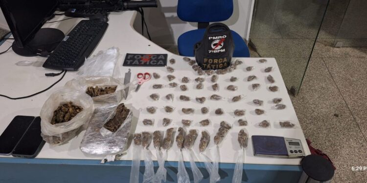 ARIQUEMES – GUARNIÇÃO DA POLICIA MILITAR PRENDE CASAL QUE TRAFICAVA NO MUNICÍPIO