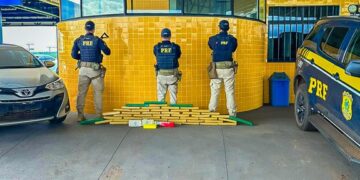 PRF apreende drogas e recupera veículo furtado