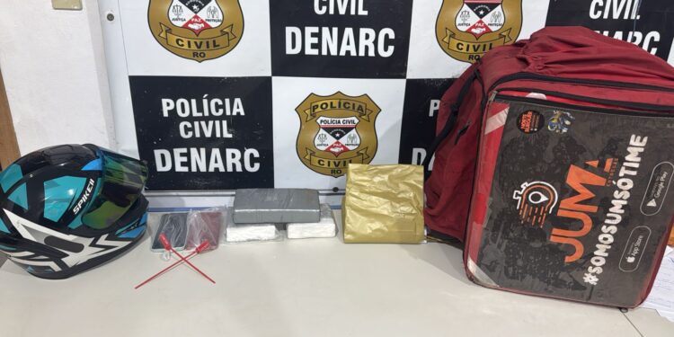 NOVA REDE DE DISTRIBUIÇÃO: Operação Protetor das Divisas prende motoboy com 3 kg de cocaína na zona sul de Porto Velho- DENARC 