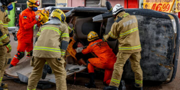 Simulação de acidente é promovida pelo governo de RO e alerta sobre os riscos no trânsito