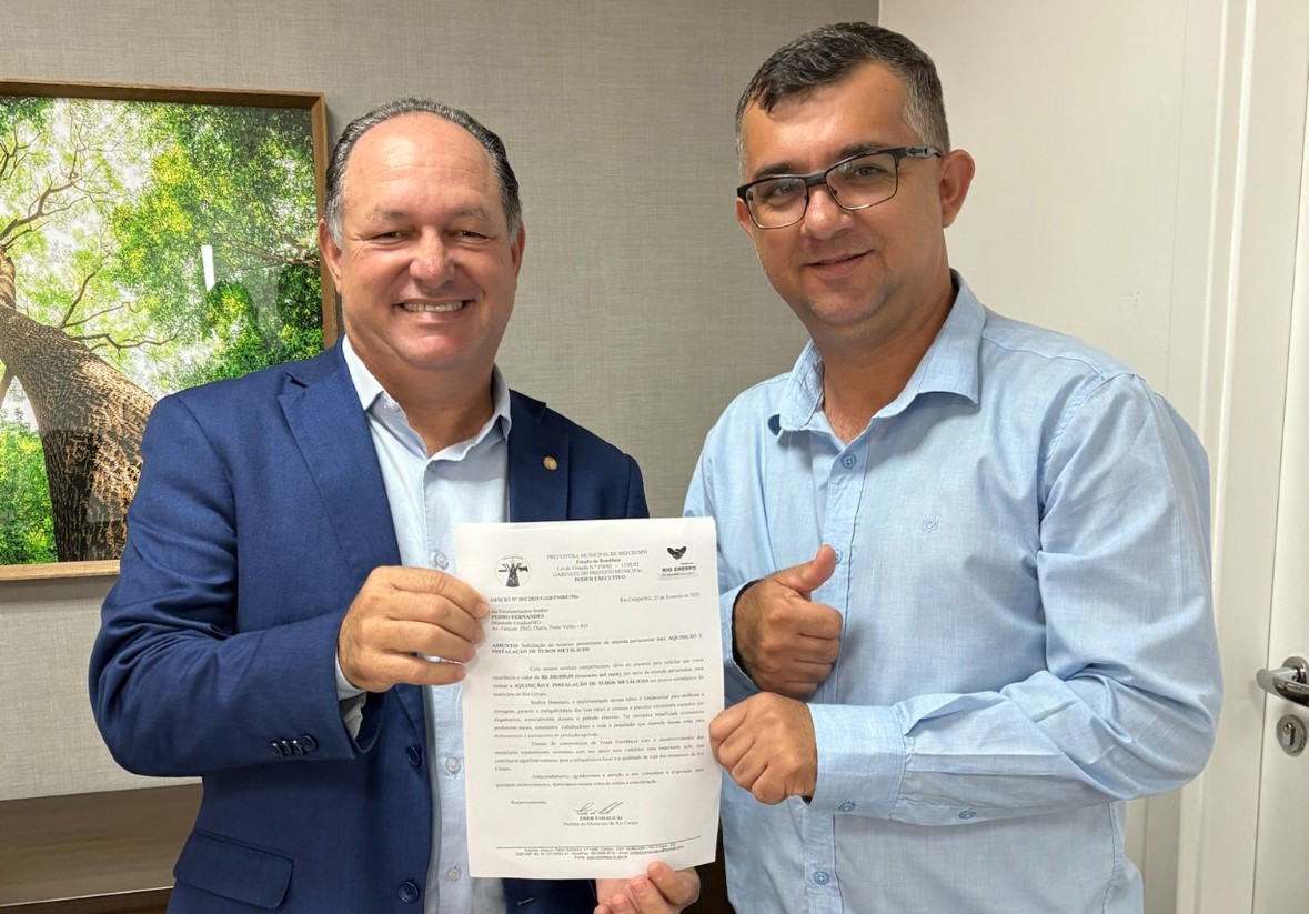 Pedro Fernandes viabiliza recursos para instalação de tubos metálicos em Rio Crespo
