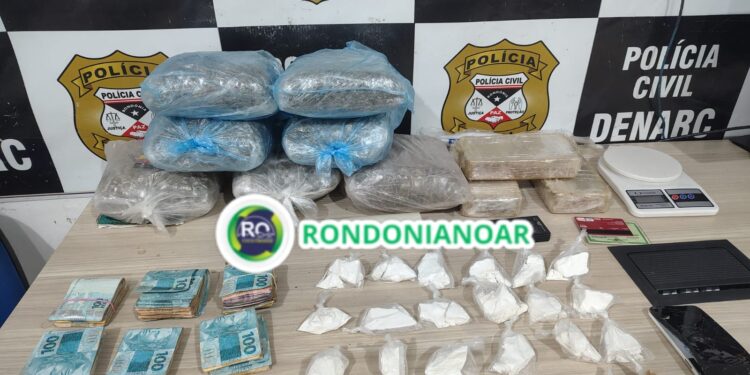DENARC: Prende membro do Comando Vermelho com 10 kg de drogas e R$ 15 mil em Porto Velho.