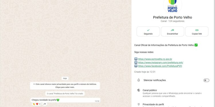Canal oficial no WhatsApp amplia comunicação da prefeitura