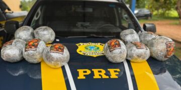PRF em Rondônia apreende aproximadamente 11 kg de droga em ônibus na BR 425