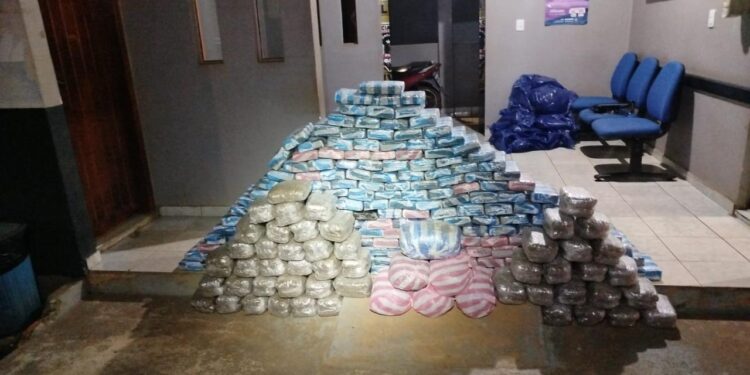 PM apreende 257 kg de maconha após troca de tiros na BR-429 em São Miguel do Guaporé