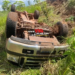 Motorista fica ferido após capotamento de caminhonete na Linha P. 50, em Alta Floresta do Oeste