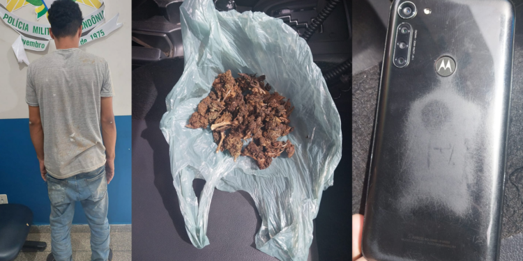 PM INTENSIFICA COMBATE AO TRÁFICO E PRENDE SUSPEITO COM DROGAS E CELULAR FURTADO
