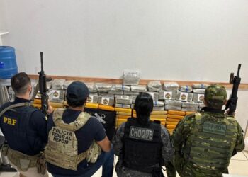 PF prende dois suspeitos e apreende 400 kg drogas e arma de fogo no Rio Madeira