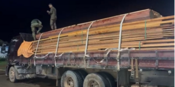 POLÍCIA MILITAR FLAGRA TRANSPORTE IRREGULAR DE MADEIRA EM MACHADINHO D’OESTE