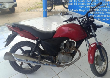 MONTE NEGRO – POLÍCIA MILITAR IDENTIFICA MOTOCICLETA COM SINAIS DE ADULTERAÇÃO E CONDUZ ENVOLVIDO À UNISP