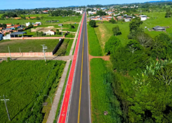 Ciclofaixa é implantada pelo governo de Rondônia no perímetro urbano da RO-470 em Nova União