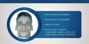 A Polícia Civil de Rondônia vem a público informar que se encontra, no Instituto Médico Legal de Porto Velho