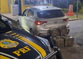 PRF prende foragido da Justiça com quase 120 quilos de maconha após perseguição na BR-101 em Joinville