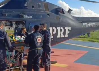 Bebê é transportado de helicóptero após sofrer parada cardiorrespiratória no Grande Recife