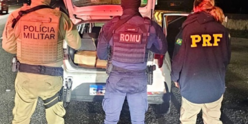PRF apreende 140 kg de cocaína na BR-101 em Joinville com apoio da PM e Guarda Municipal