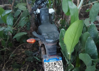 PM RECUPERA VEÍCULO FURTADO ESCONDIDO EM MATAGAL E DETÉM SUSPEITO