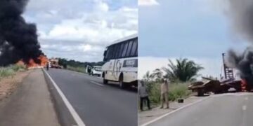Motorista morre e outro fica ferido após acidente entre carretas na BR-364 em RO