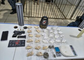 FORÇA TÁTICA: Dupla é presa com droga e arma de fogo na zona sul