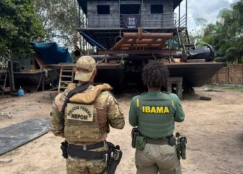 PF e IBAMA desarticulam estaleiro clandestino utilizado para apoio ao garimpo ilegal em Manaus