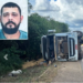 Caminhão carregado de soja tomba após passar pela ponte do rio Ávila; motorista morre