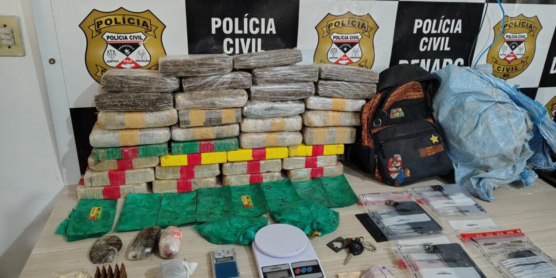 35 kg de drogas e munição de fuzil: DENARC desarticula célula do CV em Porto Velho e prende trio em flagrante