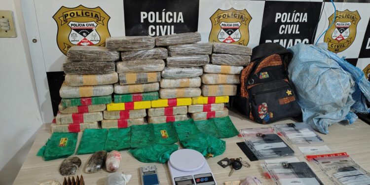 35 kg de drogas e munição de fuzil: DENARC desarticula célula do CV em Porto Velho e prende trio em flagrante