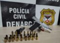 DENARC apreende pistola .40 em oficina no bairro Escola de Polícia após denúncia de disparos