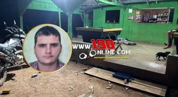 Homem de 33 anos é morto a tiro após discussão em bar na zona rural, em Alta Floresta do Oeste