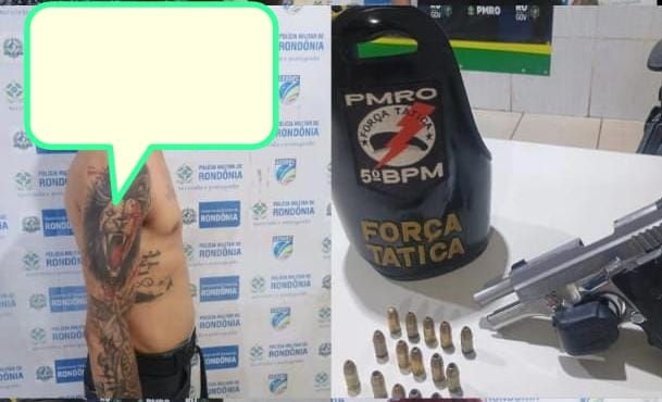 Força Tática faz prisão de um elemento faccionado que foi preso com pistola durante abordagem no bairro Porto Cristo