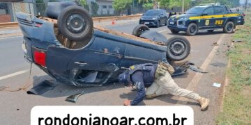 Colisão entre Polo e Palio deixa motorista em estado gravíssimo na BR-364
