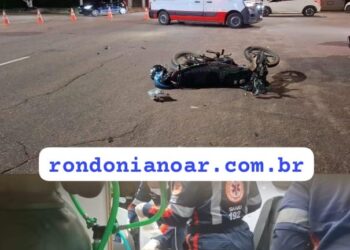 Condutor de aplicativo fica gravemente ferido em colisão na Av. Calama